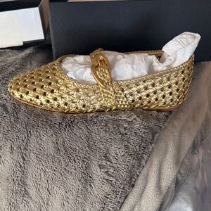 Larroude Women's Flats in Gold